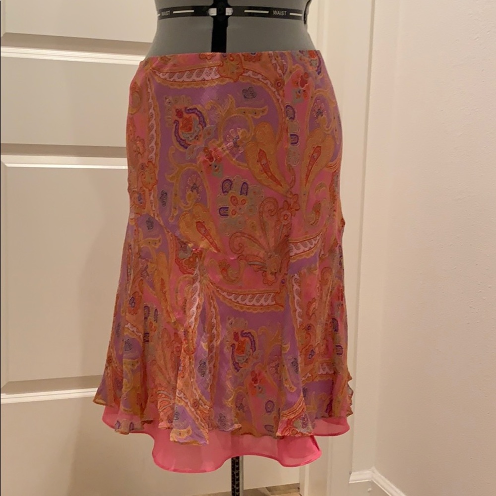Paisley pattern silk RL skirt